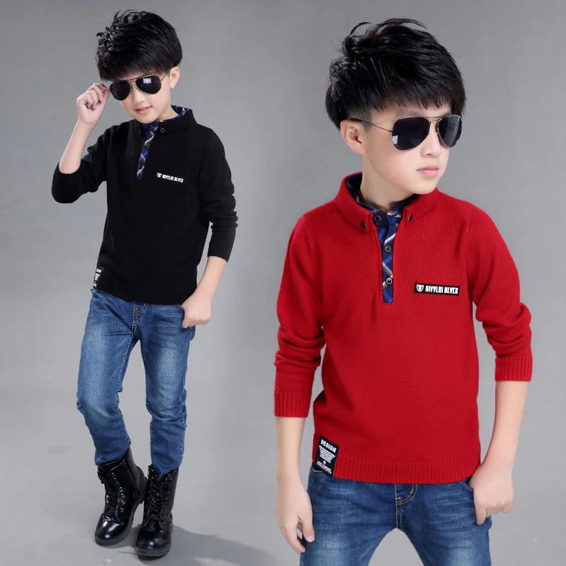 Suéter de cachemira para niños 2018, nueva ropa de punto infantil para suéter para niños, ropa de abrigo a moda para niños, 5 15 T|children knitwear|boys sweatersweater - AliExpress