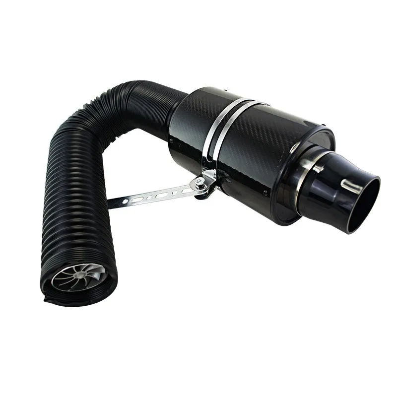 Vr-corrida de Fibra de Carbono de Entrada de ar com Ventilador Filtro de ar Universal Alimentação Fria Indução Intake Air Caixa Vr-ait14 Kit 11 de Ar Com Ventilador Universal Alimentação Fria