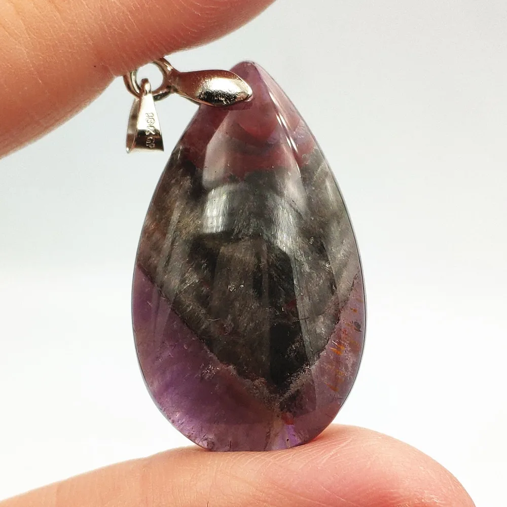 

Genuine Natural Auralite 23 Purple Red Woman Man Gemstone Canada Pendant 33x22x10mm Healing Reiki Stone Drop Shipping AAAAA