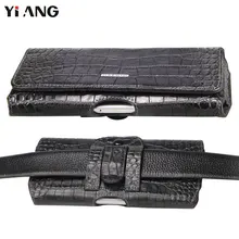 Waist Bag for Men YIANG Brand Genuine Leather Cowhide Waist Packs Crocodile Pattern Design Luxury Belt Bag Leather Belt Pouch