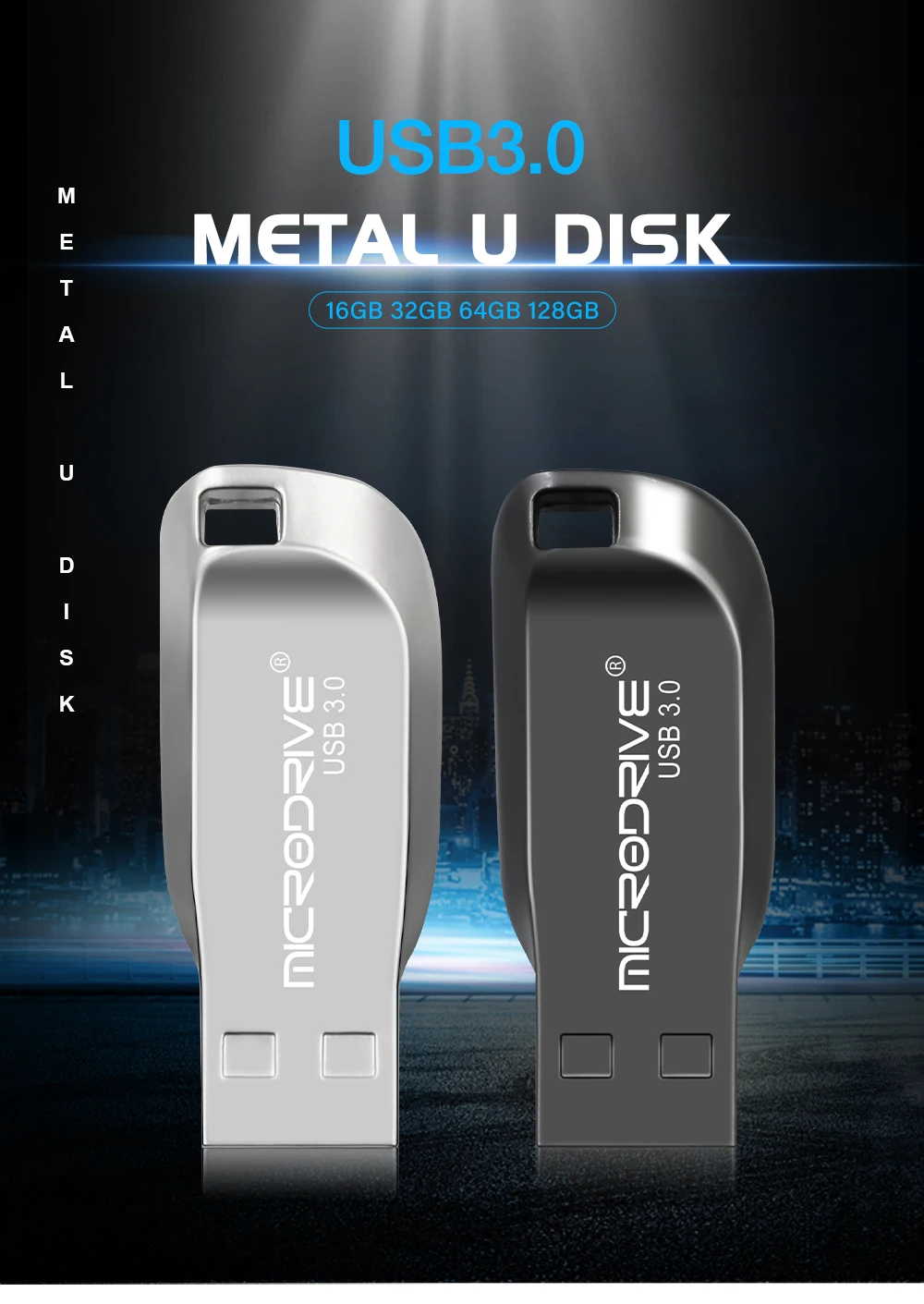 Original Capacity USB Flash Drive 128GB Super Speed USB 3.0 Memory Stick USB 3.0 64gb 32gb 16gb silver metal Pen Drives