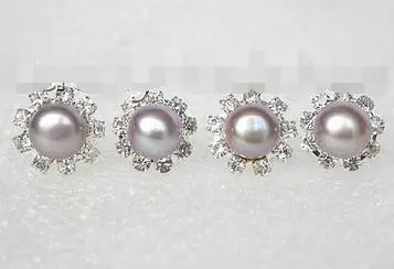 Free Shipping &gt&gt&gt&gt new hot wholesale 2piece 9mm round purple pearls Earrings Silver Plated j8872 | Украшения и аксессуары