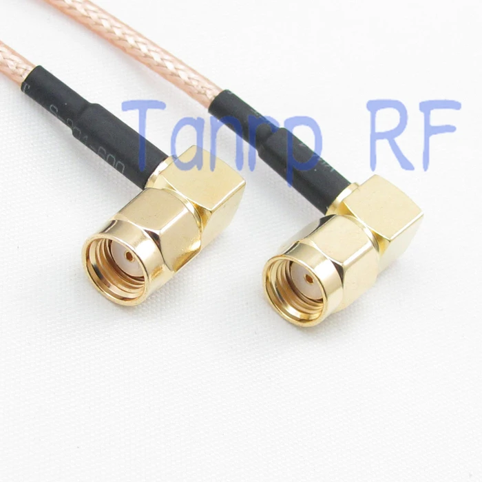 

2PCS 20INCH RP-SMA male right angle to RP-SMA plug right angle RF connector 50CM Pigtail coax jumper cable RG316 extension cable