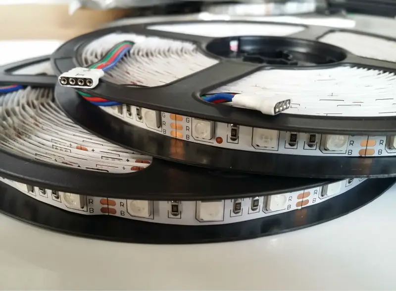 5 м/рулон 5050 SMD RGB Светодиодная лента светильник гибкая Диодная 12 В светодиодный