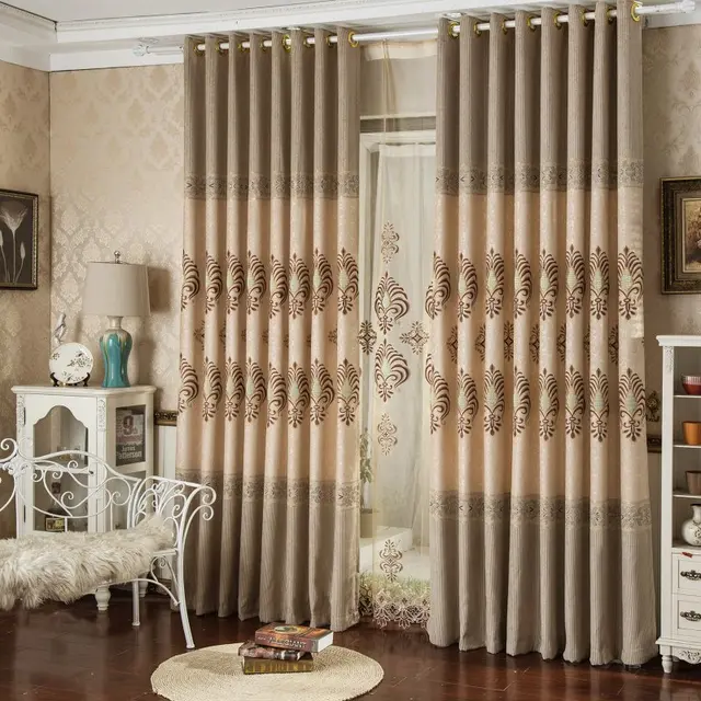 european style curtains embroidered curtains modern living room