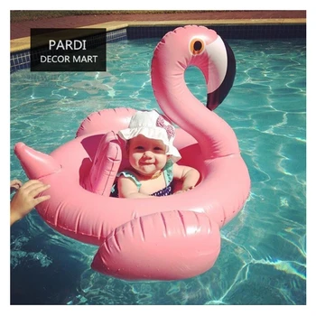 

Ins Hot Kids Riding Flamingo swimming ring Party Inflatable swimming ring flamingo shape swim props party supplies