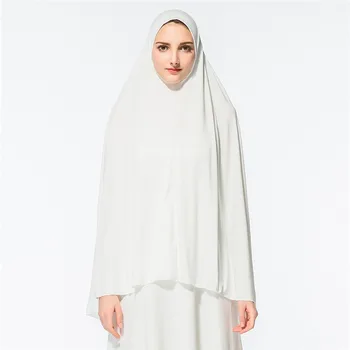

New Women's Prayer Khimar Ready to Wear Long Hijab with Under Scarf bonnet islam Super soft Women's Hijabs 2019 Hot
