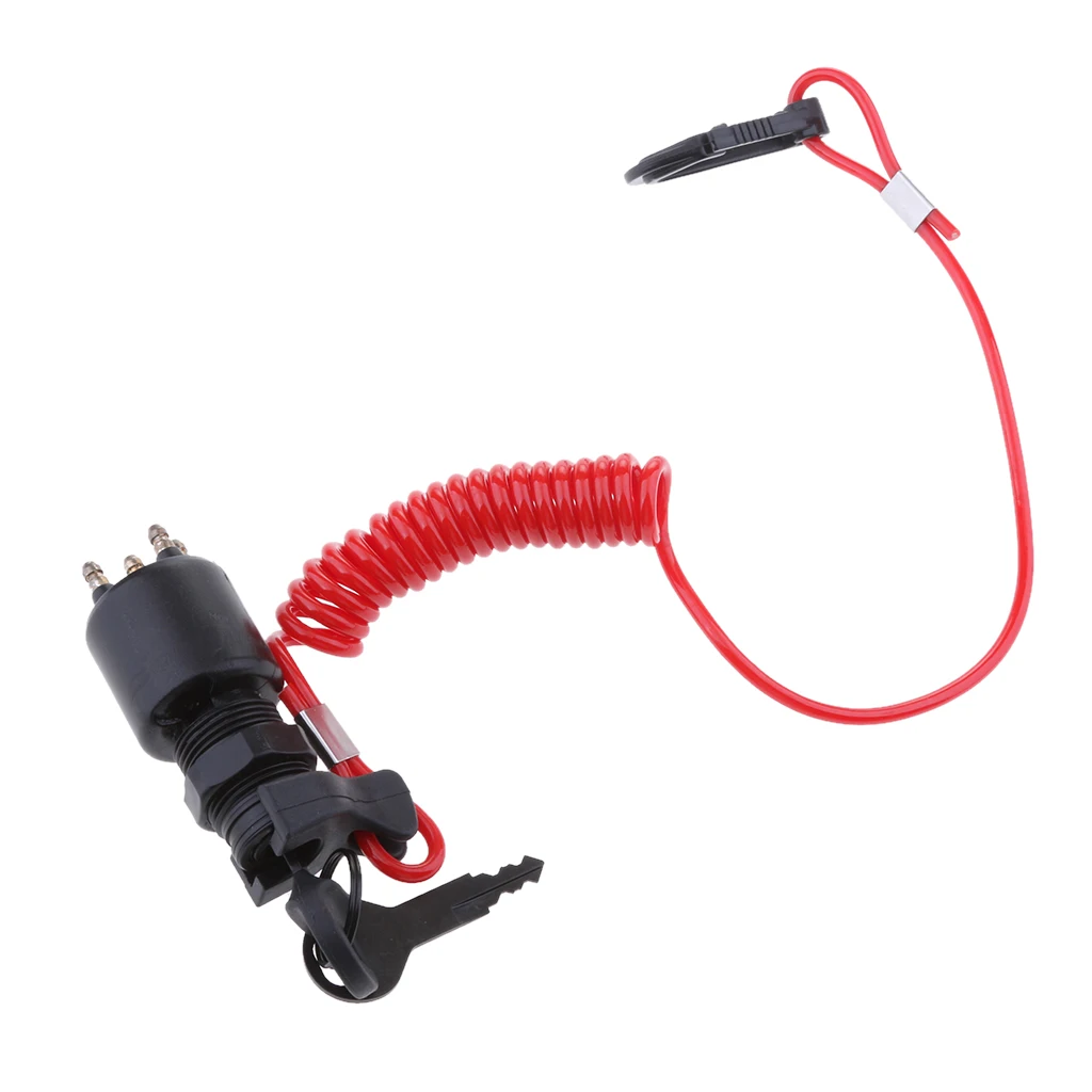 Ignition Switch Key w/Lanyard for OMC BRP 1996 Up Johnson Evinrude 5005801
