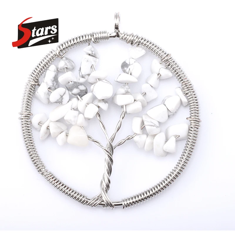 

Singreal Howlite Natural Stone Tree of Life Pendant Necklace for Women Handmade Necklaces Pandent Reiki Costume Jewelry