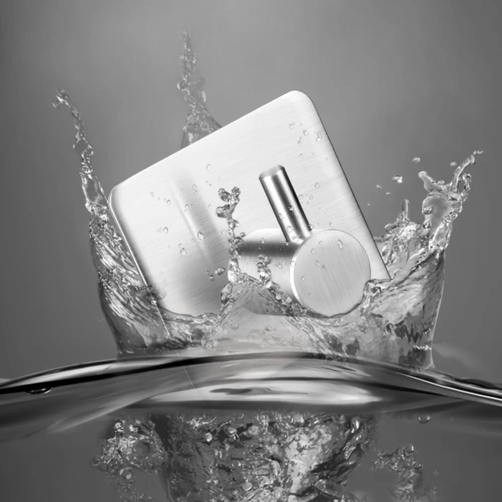 4 قطعة/الحزمة 3 M الذاتي لاصق الفولاذ المقاوم للصدأ السنانير قبعة مفتاح رف الحمام منشفة مطبخ حمالة تعليق جدارية أصحاب المنزل التخزين المنظم