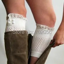 Кружевные манжеты для сапог вязать ботинок Топпер Кружева отделка& пуговицы искусственный гетры-кружева манжеты-Акула Танк гетры#3730