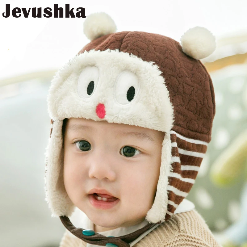 Winter Cotton Newborn Baby Hat Bomber Cap Boy Hats Warm Fleece Kid Hat