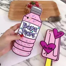 For Iphone7 7plus Summer Cool And Refreshing Ice Cream Water Bottles Soft Silicone Case Cover Capa for iPhone 7 7 Plus Funny Bag