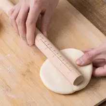 29 см буковая Скалка со шкалой инструменты для выпечки лапши антипригарное тесто ролик кухня деревянная Скалка