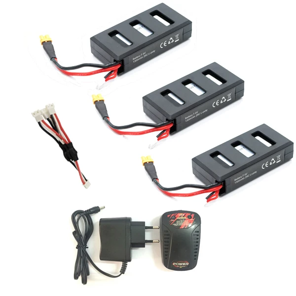 MJX Bugs 6 батарея 7,4 V 1300mAh 25C литиевая батарея для MJX B6 бесщеточный RC Квадрокоптер Запасные Части RC Дрон Li батарея - Цвет: Set4 3B AC Charger