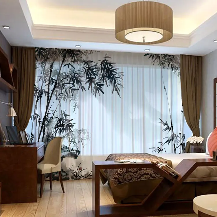 Us 54 4 20 Off Semi Shade Translucent Windows And French Yarn Sheer Bamboo Pattern Tulle Curtains Custom Forliving Room Tt 0009 In Us 54 4 20 Off Semi Shade Translucent Windows And French Yarn Sheer Bamboo Pattern Tulle Curtains Custom Forliving Room Tt 0009 In