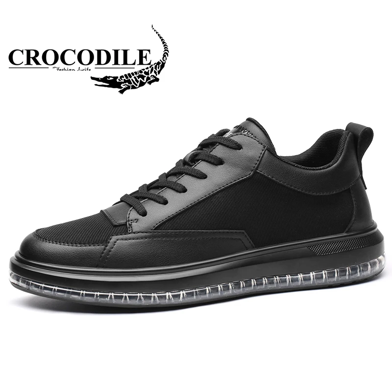 

Crocodile Men Leather Running Sneaker Male Cushioning Soft Sport Shoes Breathable Leatherwear for Men's Jogging Walking Shoes