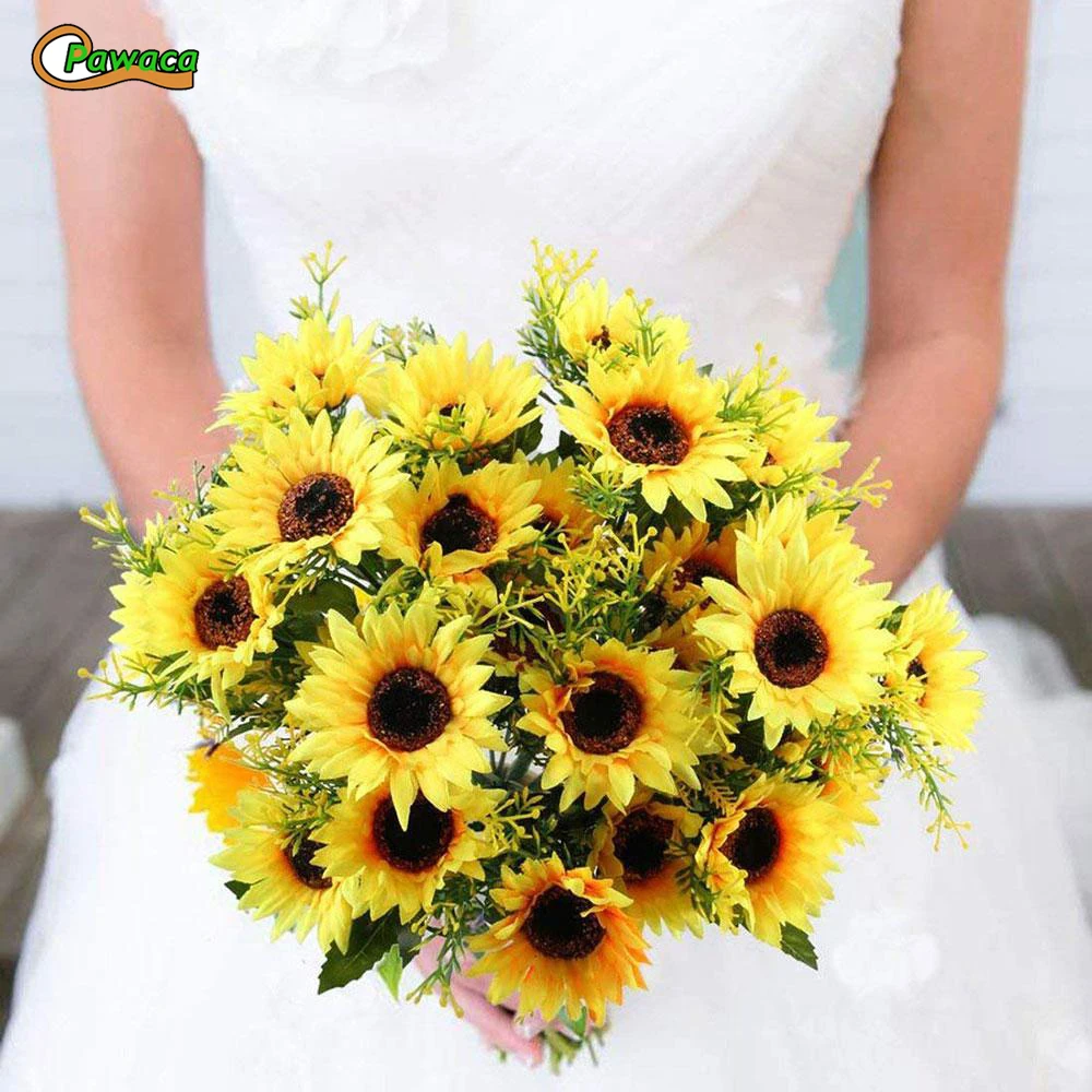 

Simulation 7 Head Daisy Flower Silk Artificial Chrysanthemum Flowers DIY 1 Bouquet for Home Wedding Flores Office Party Decor