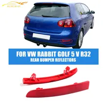 ABS Oto Araba Arka Tampon Reflektörler Şerit Işık Lamba Sol Sağ Kırmızı Volkswagen VW Golf 5 V MK5 R32 sadece 2006-2009 2 adet/takım(China)