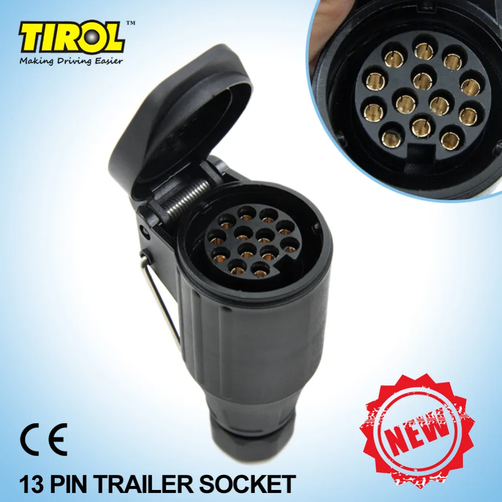 Tirol 13 Pin Trailer Socket Black frosted materials 13 Pole Trailer