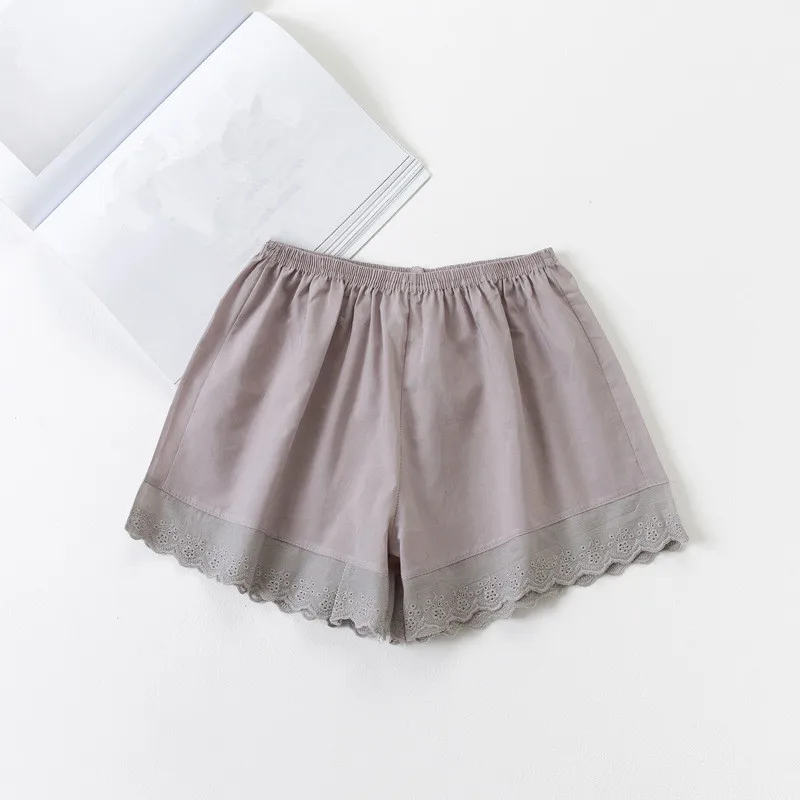 1 шт., летние женские тонкие хлопковые кружевные пляжные шорты, удобные, красивые, безопасные штаны, QLY9606 - Цвет: Gray