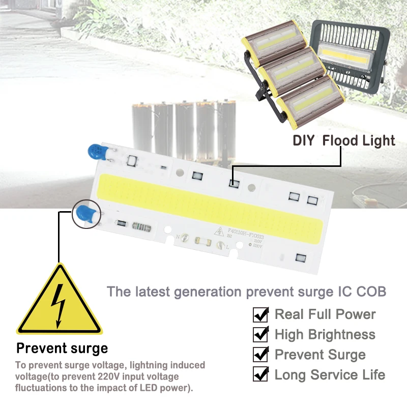 Светодиодный свет COB Чип 30 Вт 50 70 100 150W чип для светодиодной лампы 220V Вход умная ИС