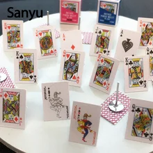 Супер милые мини-серьги-гвоздики с игральными карточками для женщин и девочек, забавные серьги-гвоздики ручной работы в виде покера, модные ювелирные изделия Brincos