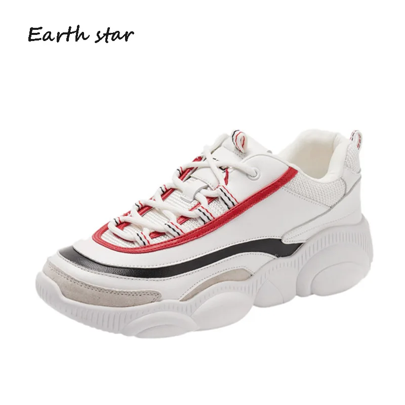 

White Shoes Women Sneakers Platform zapatillas mujer Spring New Ladies footware Patchwork chaussures femme Pu Leather All Match