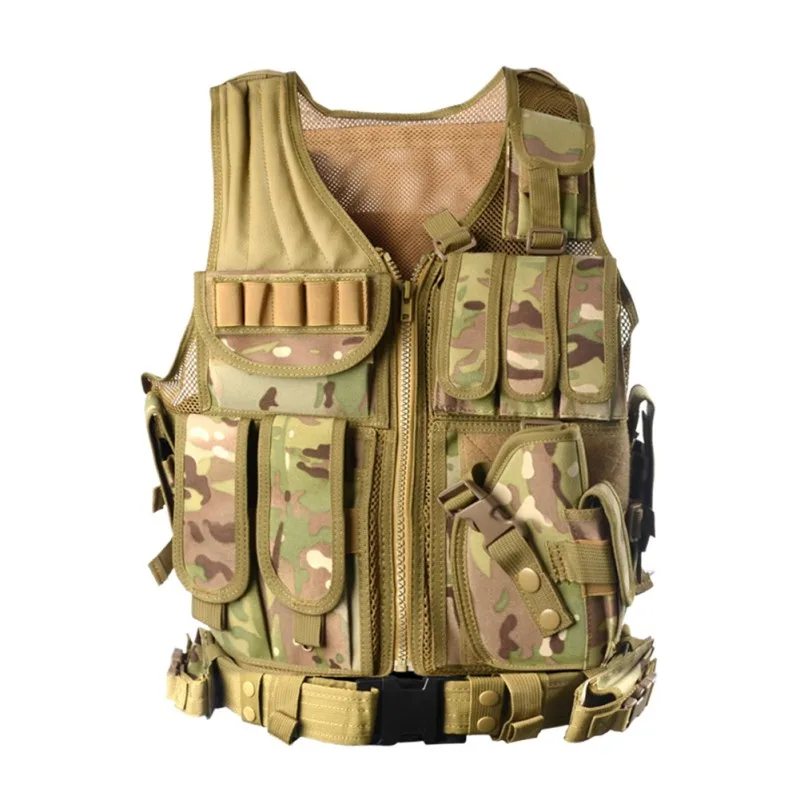 Крутой тактический жилет All'aperto Camuffamento Militare Body Armor Abbigliamento Sportivo Caccia Спорт на открытом воздухе - Цвет: CP