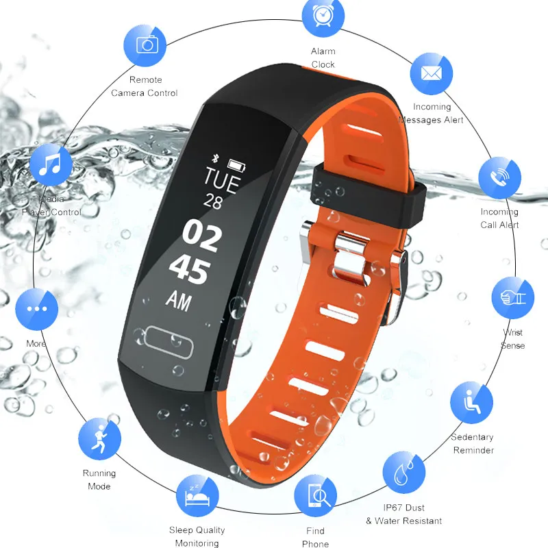 

Smart Watch Men Women Fitness Tracker Bracelet Sports Watches Waterproof USB Charge Social Media Notification For IOS Android