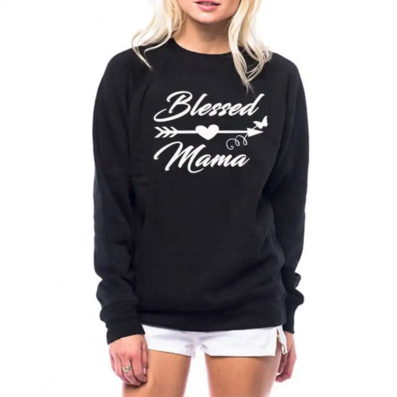 

Skuggnas New Arrival Blessed Mama Sweatshirt Crewneck- Blessed Mama Jumper Mom Gift Gift for Mom Mothers Day Gift Drop Shipping