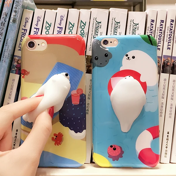 Phone Bag Case For iPhone 7 Plus Capa Soft seal Squeeze Lovely Pressure Reduce 6 6S Squishy Cover |