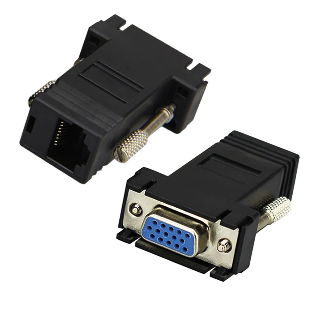 

RJ45 to VGA Extender Adapter VGA 15pin Female to LAN CAT5 CAT6 Network Ethernet Cable Female HDTV Computer Monitor VGA Converter