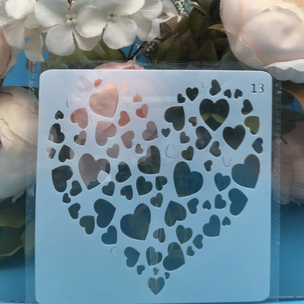 

13cm Heart in Heart DIY Layering Stencils Wall Painting Scrapbook Coloring Embossing Album Decorative Card Template