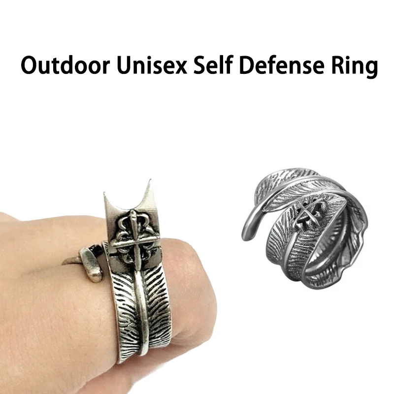 

Outdoor Unisex Adult Self Defense Ring with Spike Women Anti-wolf Multifunction Invisibility Self-defense Tool