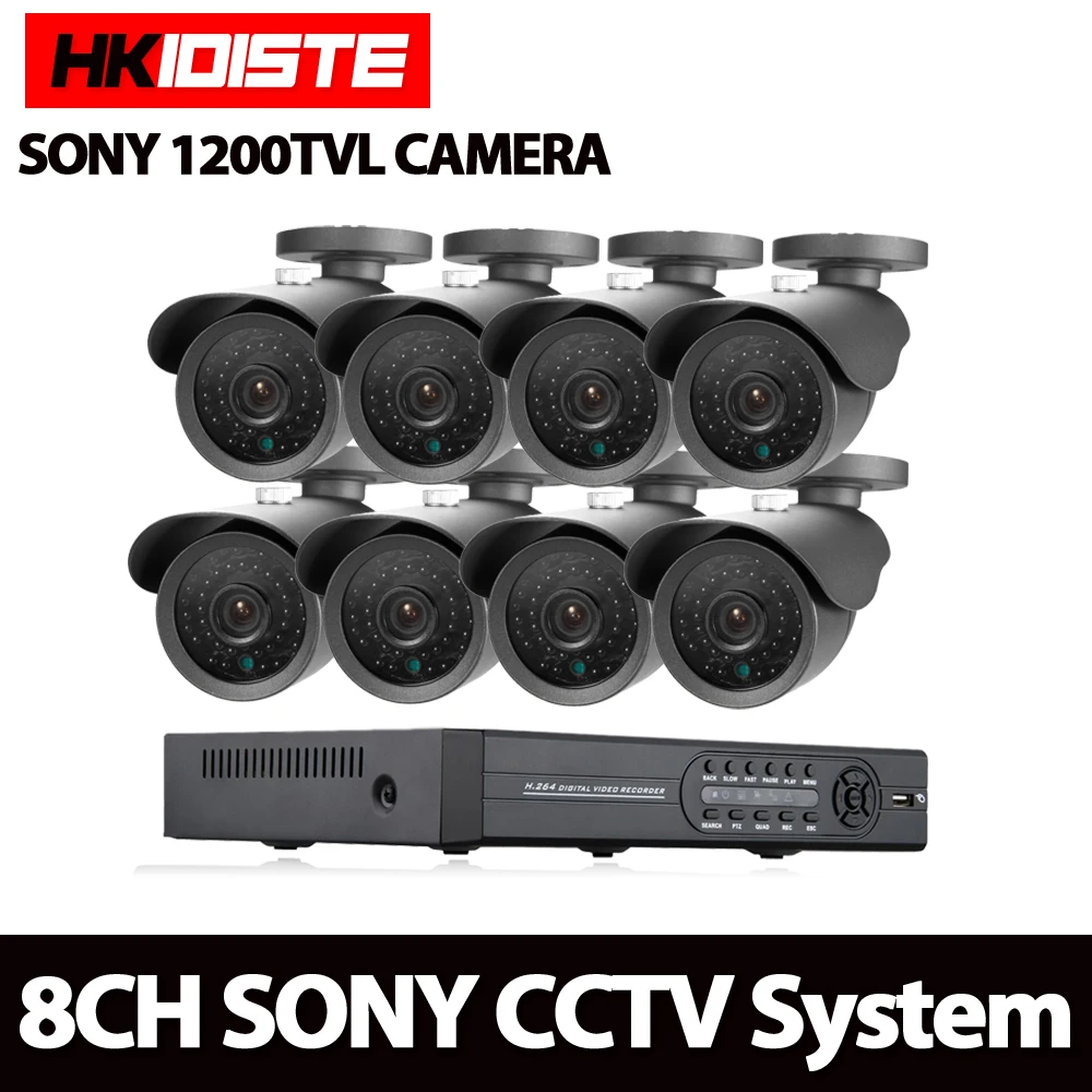  Home AHD 8CH 1080P HDMI DVR 1200TVL 1.0MP HD Outdoor Security Camera System 8 Channel CCTV Surveill - 32801930584