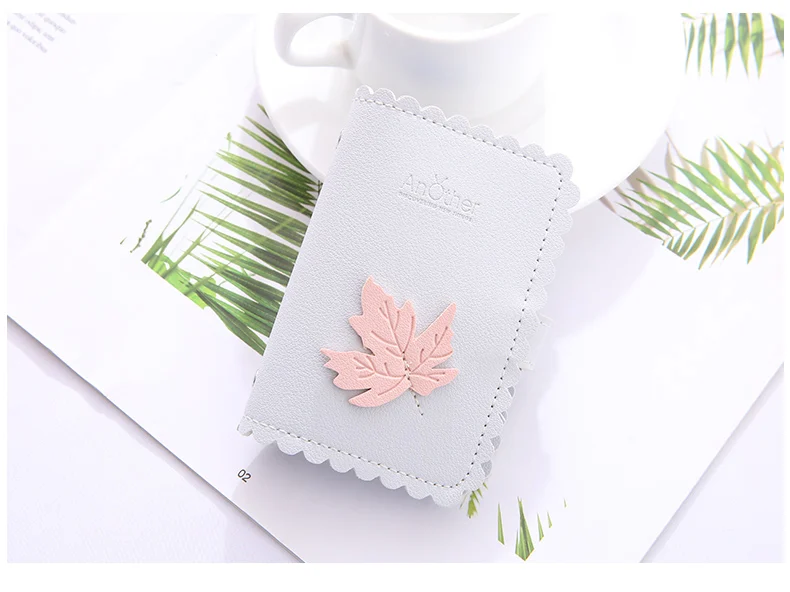 New Fashion and Simplicity Leaves 24 Slots Business Card Case Passport Cover Credit ID Bank Card Holder Wallet For Women