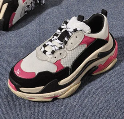 Prova Perfetto; коллекция года; кроссовки; Женская дышащая обувь на платформе; прогулочная обувь; повседневная обувь на шнуровке; большие размеры; zapatillas mujer - Цвет: Rose Red