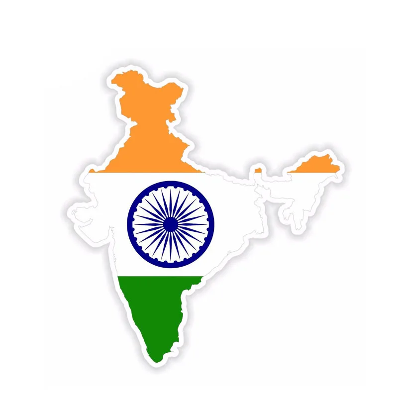 

12.2CM*13.3CM Creative India Map Flag Car Sticker Motorcycle Helmet PVC Decal 6-1604