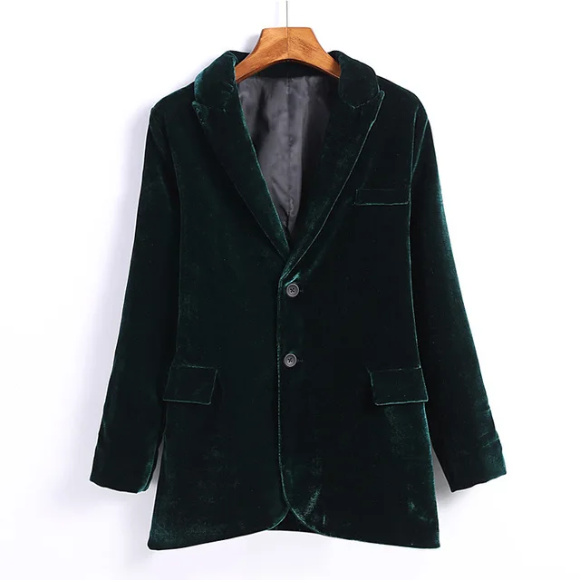 Double Boutonnage Velours Blazer Femmes Blazers Vestes Vert Noir Longue Nouvelle Mode Decontracte Grande Taille Veste 2016 Floral Grandes Tailles Aliexpress