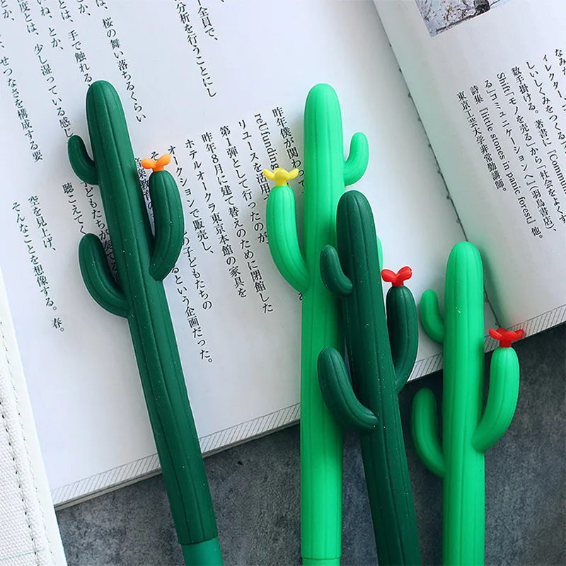 Goedkoop Cactus gel pen Creatieve caneta Kawaii canetas lapices escritorio kalem stylo boligrafo pennen schoolbenodigdheden papelaria