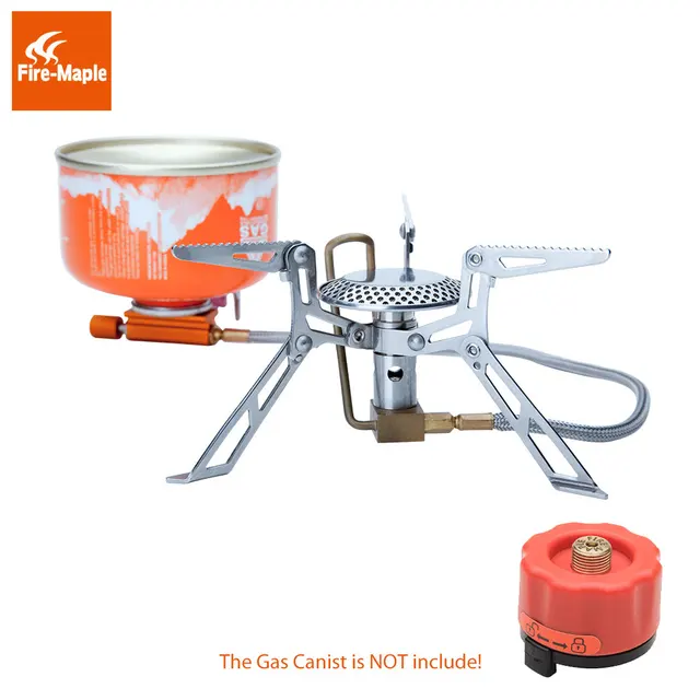 Hiking Gas Stoves Outdoor Picnic Stove Fire Maple Ultralight Portable Stainless Steel Gas Furnace FMS-118 Camping Gas Burners Add Adapter
