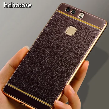 

50pcs Lichee Pattern Electroplate PU Leather Case For Huawei P10 Lite P9 Plus Mate 9 Pro Honor V9 Phone Case Thin Slim TPU Cover