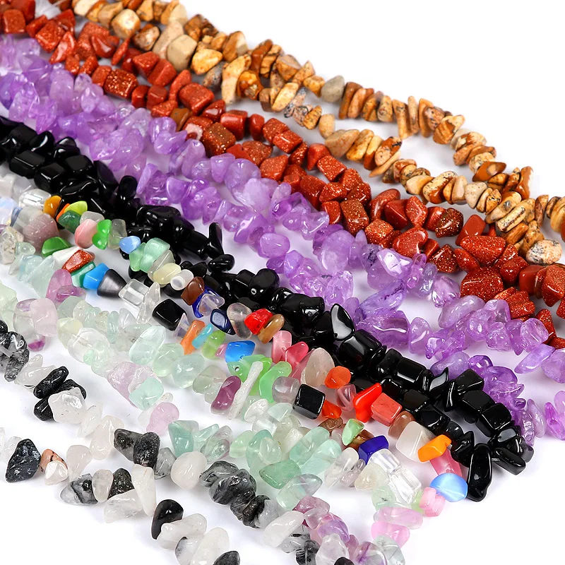 

10g(20-30pcs) Crushed Stone Shape End Beads for DIY Stud/Drop Earrings Making Spacer Bead Jewelry Accessories for Women Girls