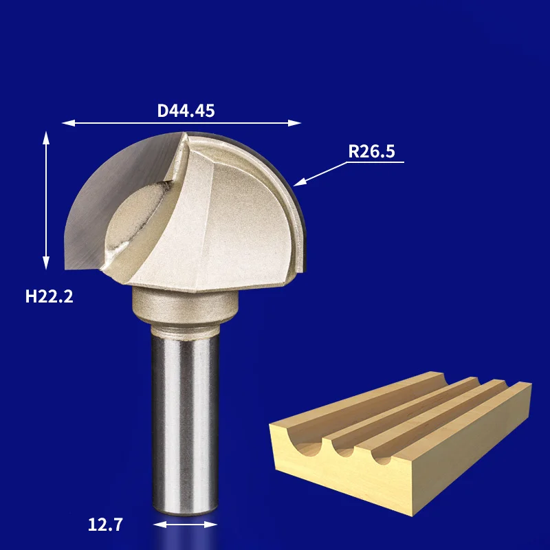 6,35 мм и 12,7 мм-1 шт., твердый карбид cnc деревообрабатывающий вставной маршрутизатор бит, круглое дно Древесины Гравировальный фрезерный резак, MDF Концевая мельница - Длина режущей кромки: 12.7 x 44.45