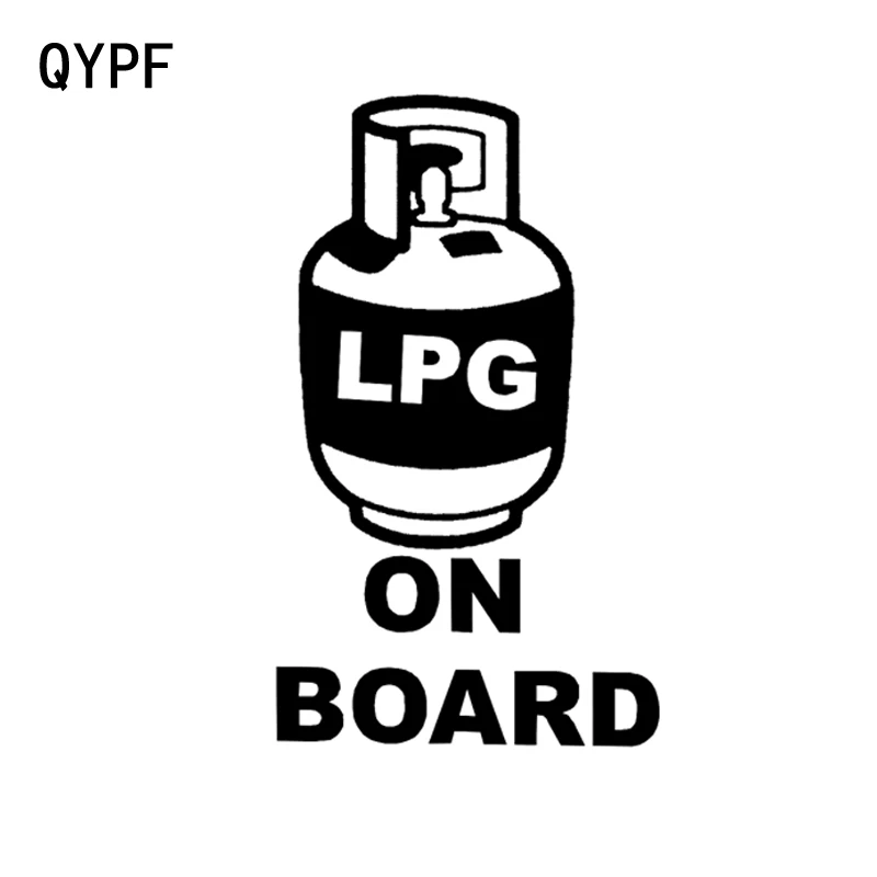 

QYPF 9CM15.2CM LPG ON BOARD Warning Mark Car Sticker Black/Silver Vinyl S9-2303