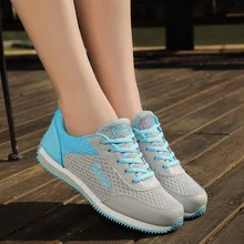 New Fashion Women Casual Shoes 2016 Air Mesh Comfortable Woman Shoes Classic Lace-up Breathable Flat Women Shoes ST413