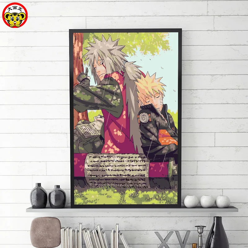 painting by numbers art paint by number DIY digital painting anime character Naruto vortex Naruto seven generations of fire shad