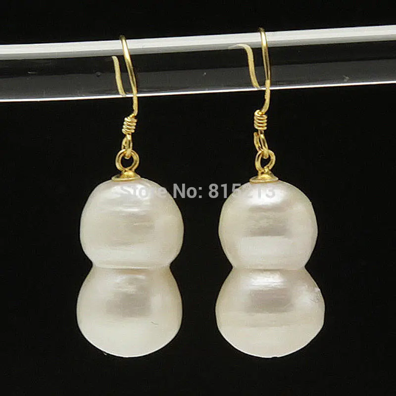 

Hot sell Noble- hot sell new - wb00514 beautiful 18mm Fresh Water Pearl Baroque pearl drop earrings