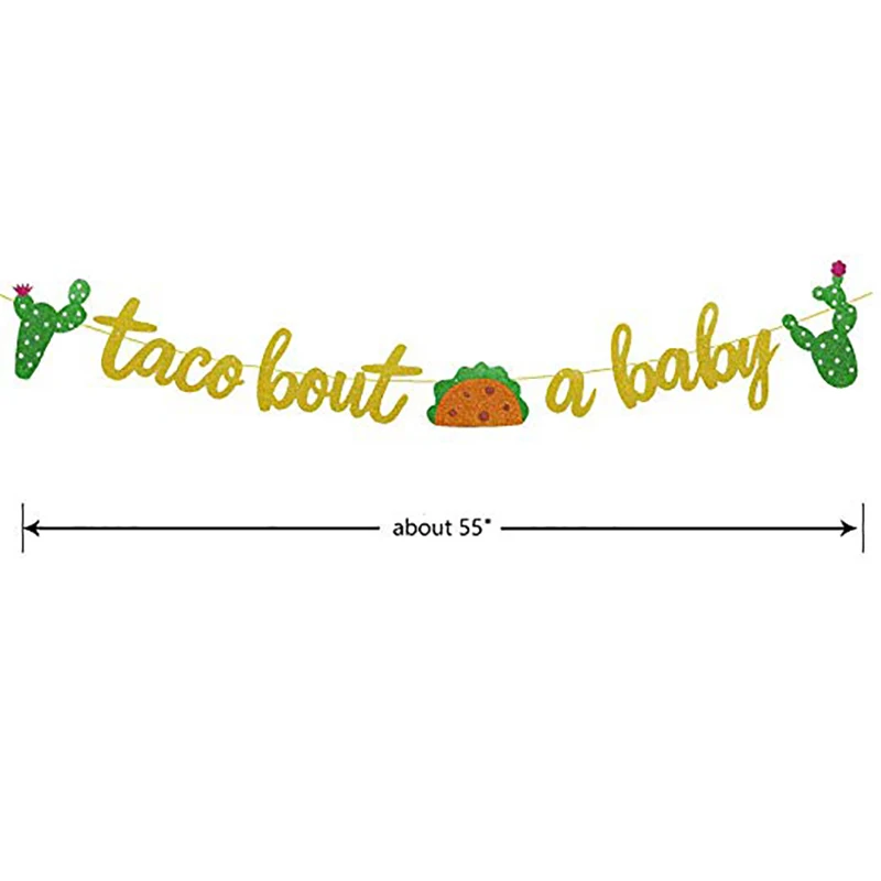 7 шт./партия золотой TACO but A BABY баннер с блестками гирлянда фиеста тема детский душ